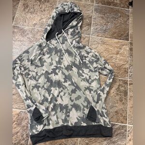 LOFT Camouflage Hoodie with Black Trim